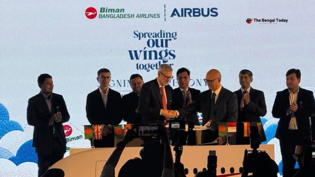 Biman Bangladesh Airlines signs agreement with Airbus to purchase 10 aircraft.